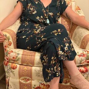 Green Floral Jumpsuit size Large